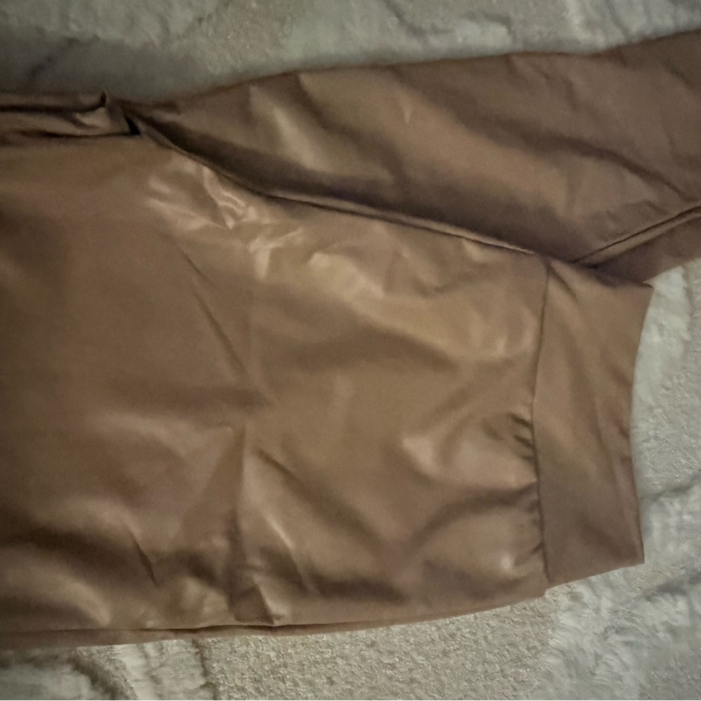 BB Dakota Taupe Faux Leather pants Detail